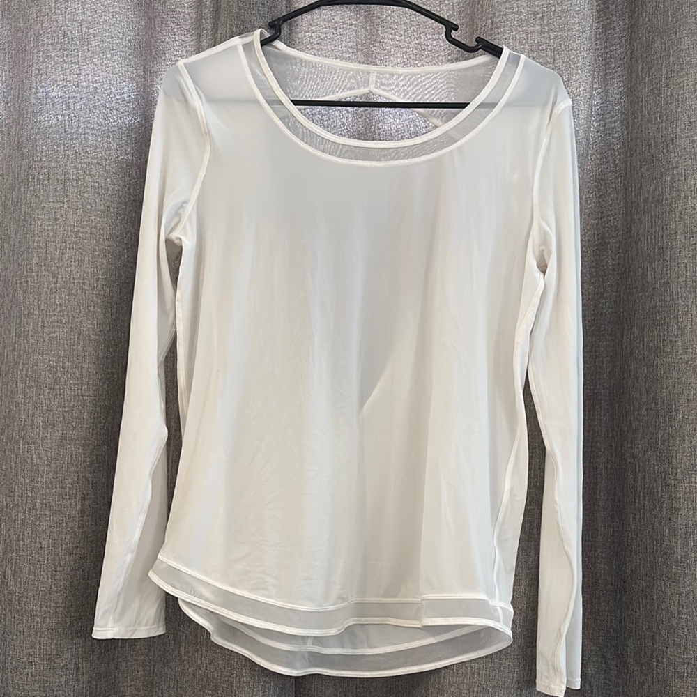 Lululemon White Long Sleeve Top